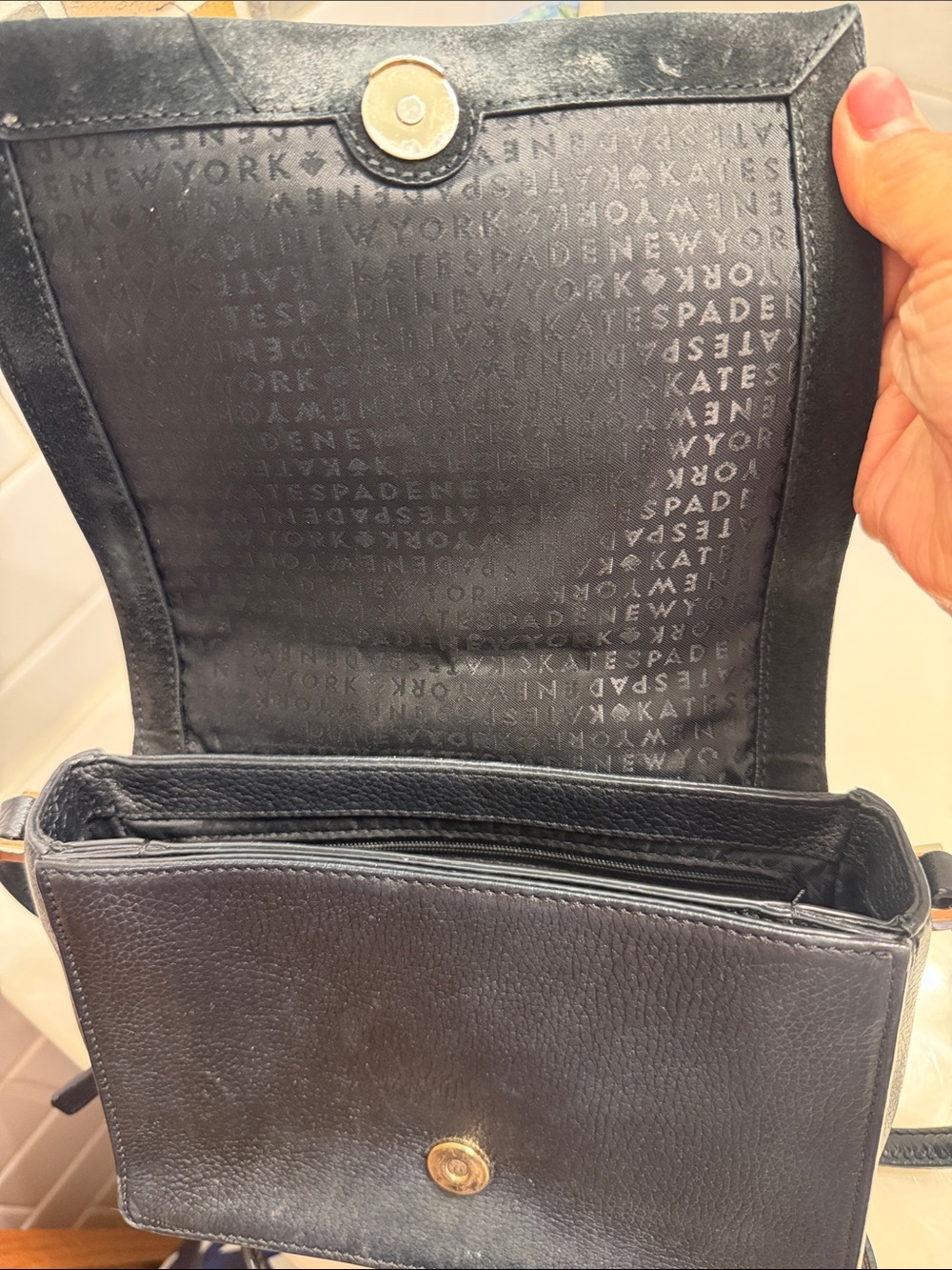 kate spade Black Suede & Leather Crossbody Bag - Picture 3 of 10
